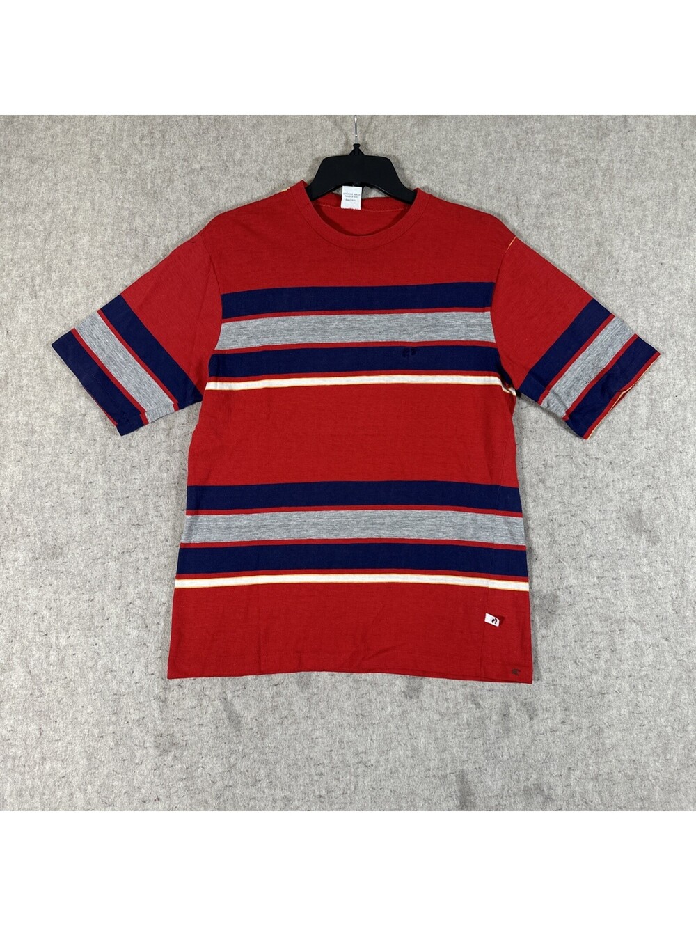 Vintage 70s Hang Ten Striped Shirt Small? Red Surfer Cotton Distressed